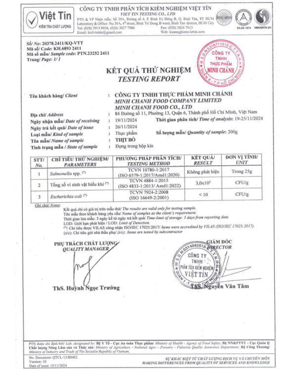 Kiểm nghiệm Việt Tín